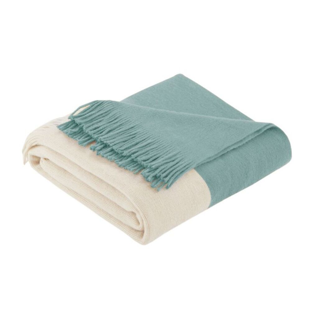 Ink+Ivy - 60"x50" Color Block Faux Cashmere Throw Blanket Aq Aqua
